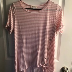 Pink and white tee